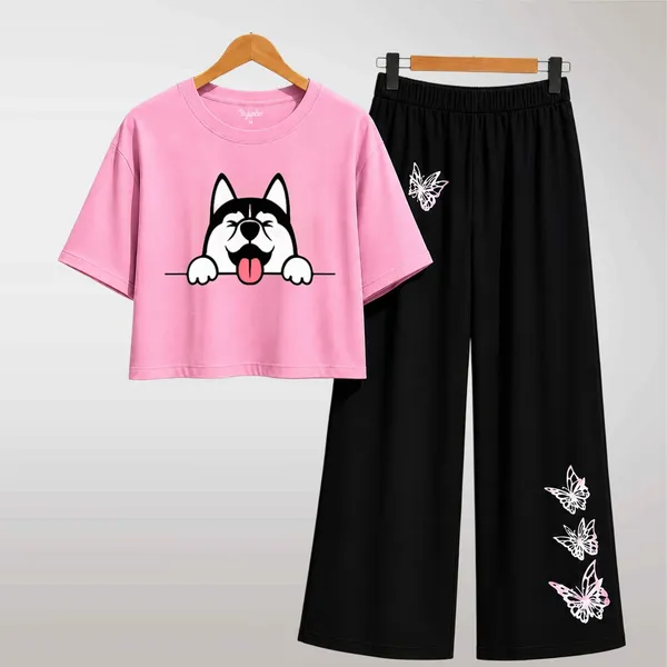 Black_Cotton_Relaxed_Dog_Print_Crop_Top_And_Wide-Leg_Pants_Co-Ord_Set_For_Girls