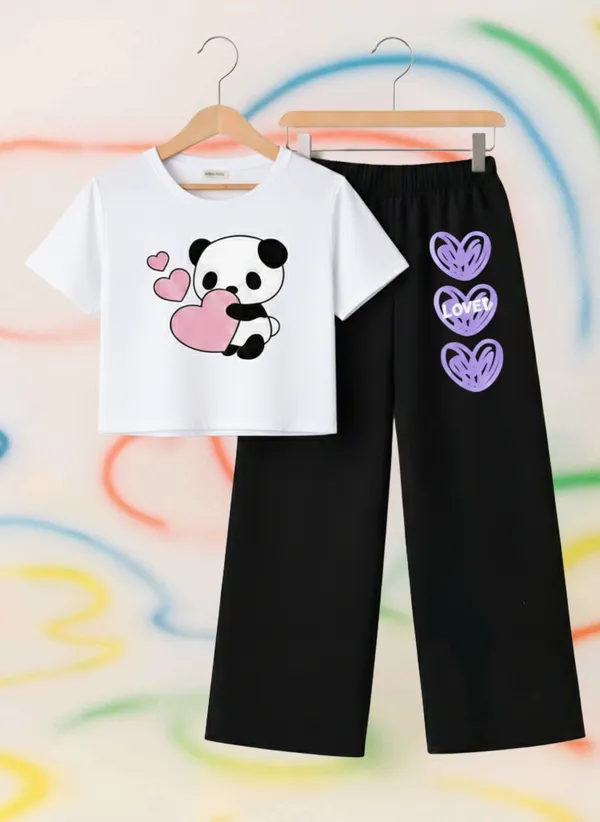 Lavender_Cotton_Relaxed_Fit_Graphic_T-Shirt_And_Straight_Pants_Set_For_Girls