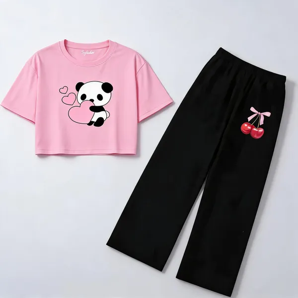 Pink_Cotton_Relaxed_Printed_Crop_Top_And_Wide_Leg_Co_Ord_Set_For_Girls
