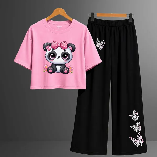 Purple_Casual_T-Shirt_And_Black_Palazzo_Set_For_Girls