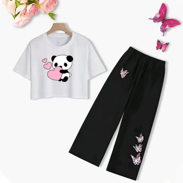 Red_Cotton_Relaxed_Fit_Graphic_Crop_Top_And_Black_Wide_Leg_Pants_Set_For_Girls