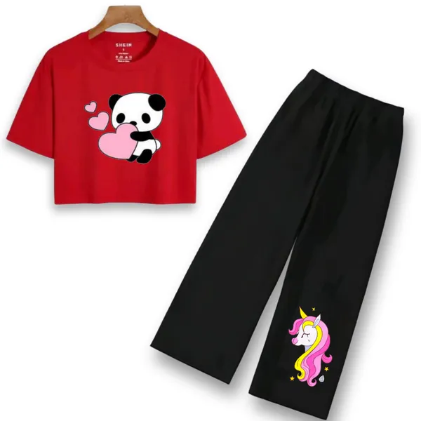 Red_Graphic_Print_Short_Sleeve_Co-Ord_Set_for_Girls