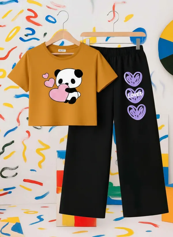 Lavender_Cotton_Relaxed_Fit_Graphic_T-Shirt_And_Straight_Pants_Set_For_Girls