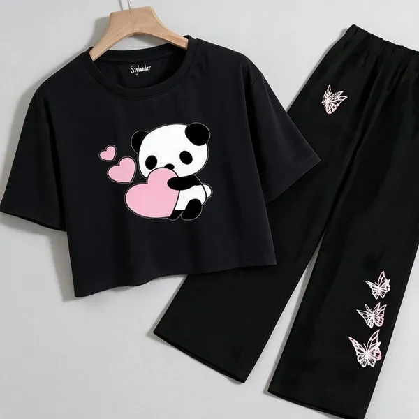 Black_Cotton_Printed_Crop_Top_Wide_Leg_Pants_Co_Ord_Set_For_Girls