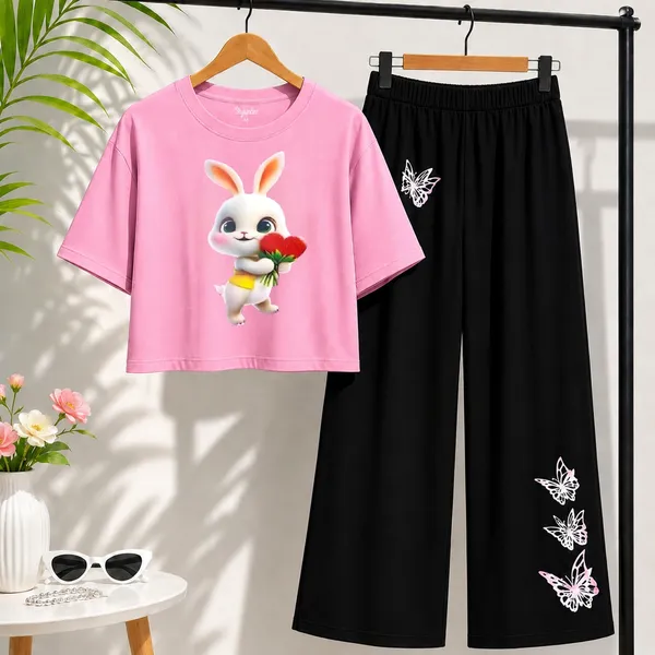 Black_Printed_Crop_Top_And_Wide_Leg_Pants_Set_for_girl