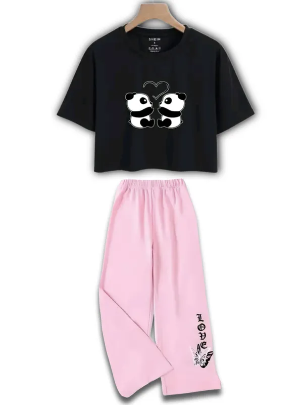 Black_Graphic_Crop_Top_And_Pink_Wide-Leg_Pants_Set_for_girl