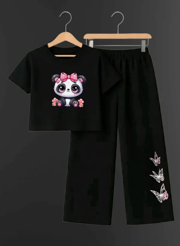 Pink_Printed_T-Shirt_And_Black_Pants_Set_For_Girls
