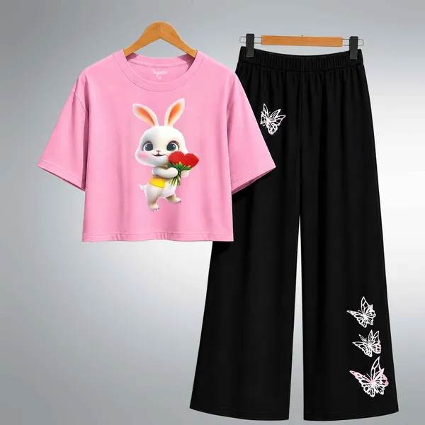 Purple_Printed_Crop_Top_And_Black_Wide_Leg_Pants_Set_For_Girls