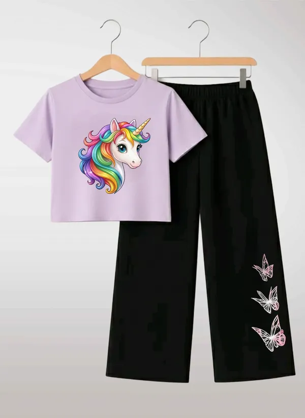 Pink_Printed_T-Shirt_And_Black_Pants_Set_For_Girls