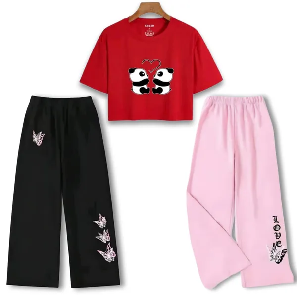 Red_Printed_Crop_Top_And_Wide_Leg_Pants_Set_For_Girls