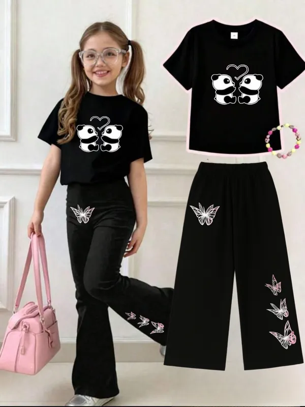 Pink_Printed_T-Shirt_And_Flared_Pants_Set_for_Girls