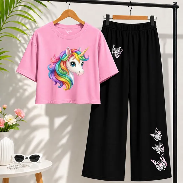 Black_Printed_Crop_Top_And_Wide_Leg_Pants_Set_for_girl