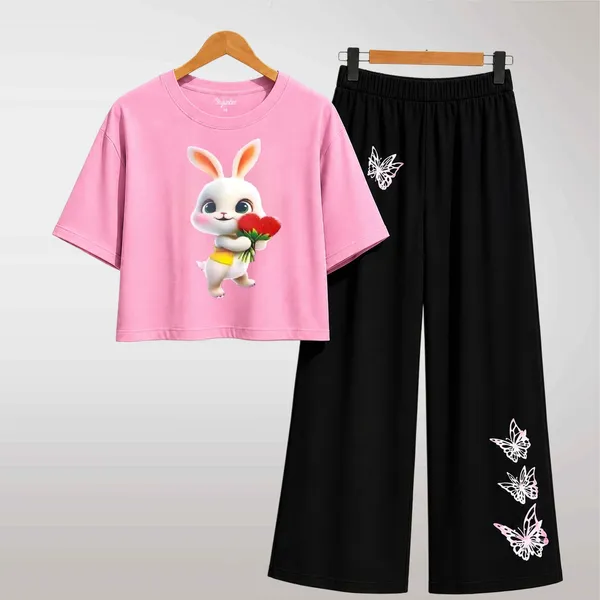 Purple_Printed_Crop_Top_And_Black_Wide_Leg_Pants_Set_For_Girls