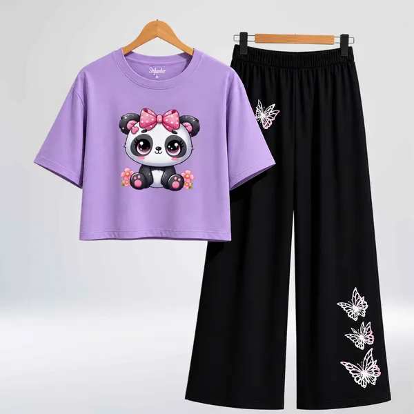 Purple_Casual_T-Shirt_And_Black_Palazzo_Set_For_Girls
