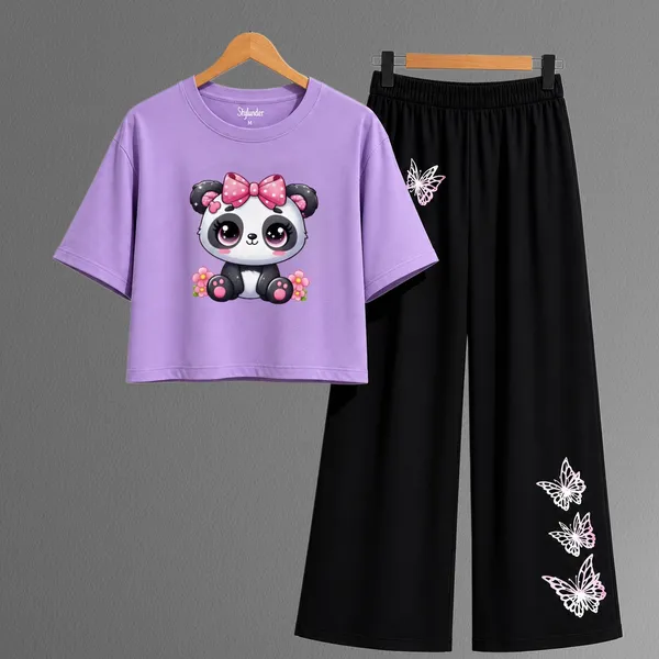 Purple_Casual_T-Shirt_And_Black_Palazzo_Set_For_Girls