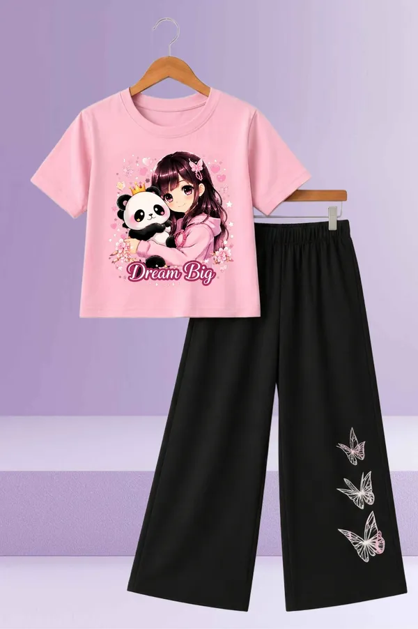 Pink_Graphic_T-Shirt_And_Black_Wide-Leg_Pants_Set_for_Girls