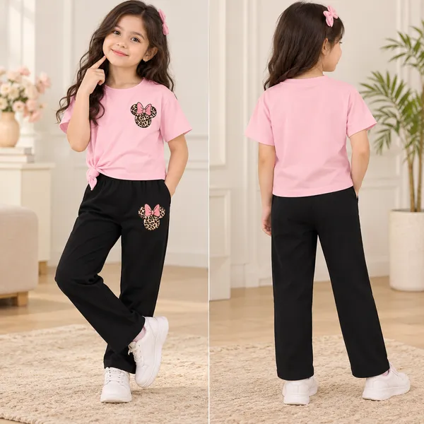 Pink_Cotton_Relaxed_Fit_Graphic_T-Shirt_And_Black_Leggings_Co_Ord_Set_For_Girls
