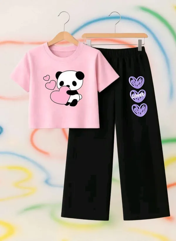 Lavender_Cotton_Relaxed_Fit_Graphic_T-Shirt_And_Straight_Pants_Set_For_Girls
