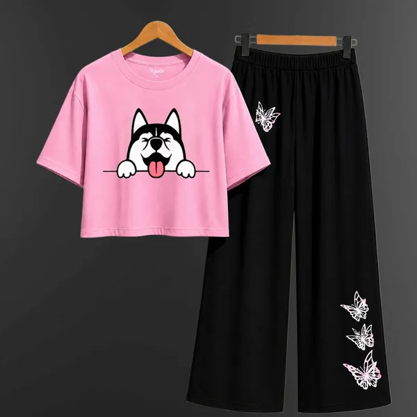 Black_Cotton_Relaxed_Dog_Print_Crop_Top_And_Wide-Leg_Pants_Co-Ord_Set_For_Girls