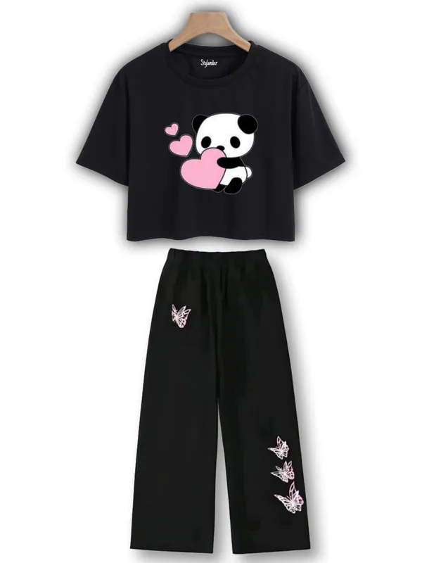 Black_Printed_Crop_Top_And_Wide_Leg_Pants_Set_for_girl