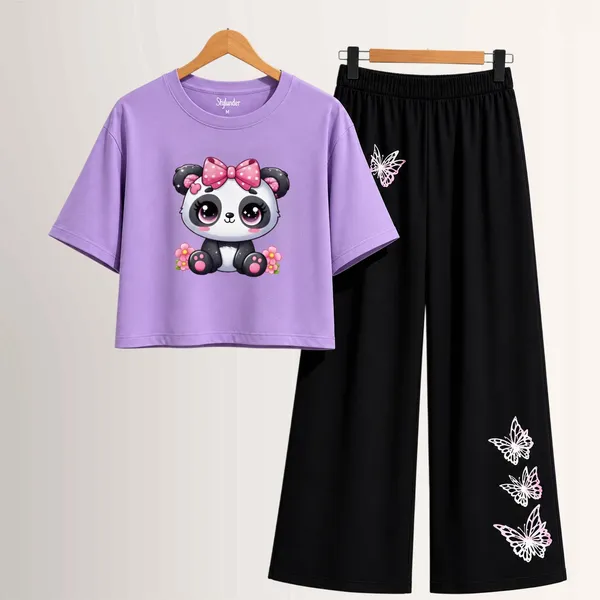 Purple_Casual_T-Shirt_And_Black_Palazzo_Set_For_Girls