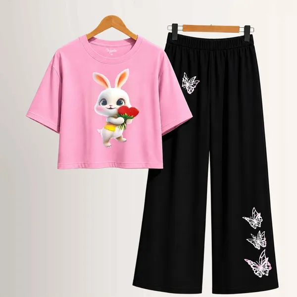 Purple_Printed_Crop_Top_And_Black_Wide_Leg_Pants_Set_For_Girls
