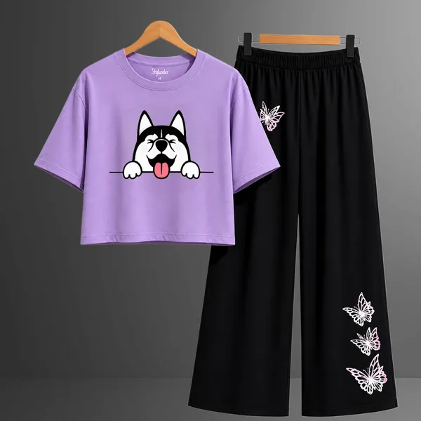 Black_Cotton_Relaxed_Dog_Print_Crop_Top_And_Wide-Leg_Pants_Co-Ord_Set_For_Girls
