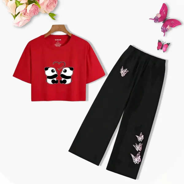 Red_Black_Casual_Crop_Top_And_Wide_Leg_Pants_Set_for_girl