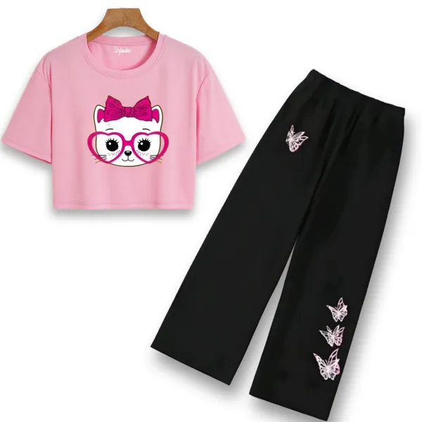 Black_Graphic_Crop_Top_And_Pants_Set_For_Girls
