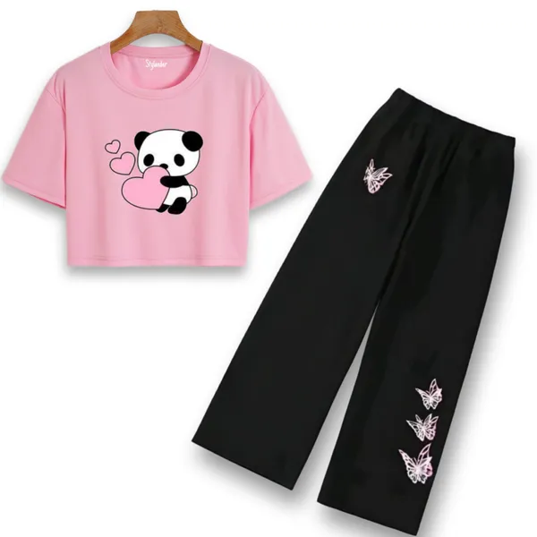 Black_Graphic_Crop_Top_And_Wide_Leg_Pants_Set