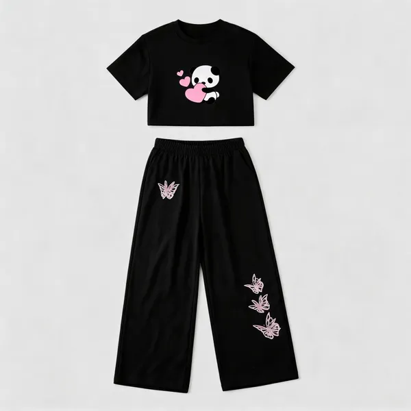 Black_Cotton_Relaxed_Crop_Top_And_Palazzo_Co_Ord_Set_For_Girls
