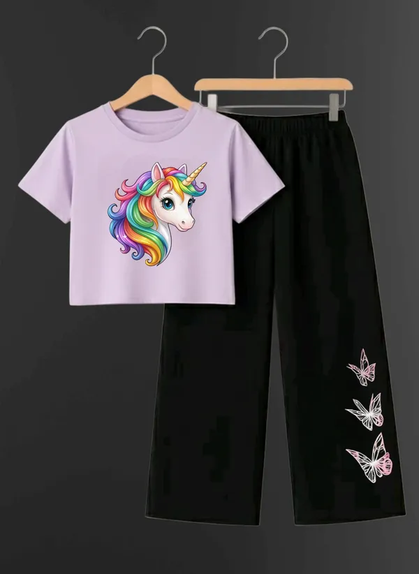 Pink_Printed_T-Shirt_And_Black_Pants_Set_For_Girls