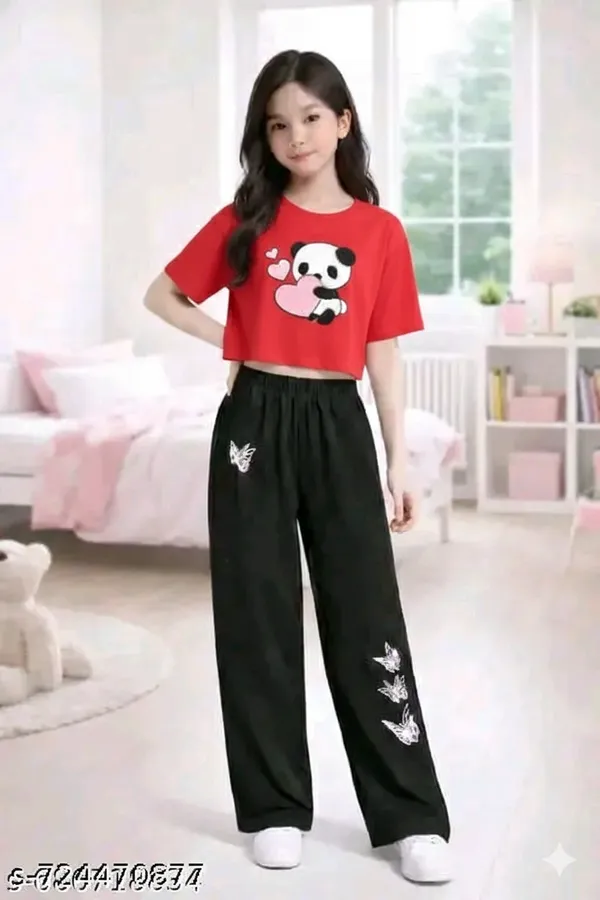 Red_Graphic_Crop_Top_And_Black_Wide_Leg_Pants_Set_For_Girls