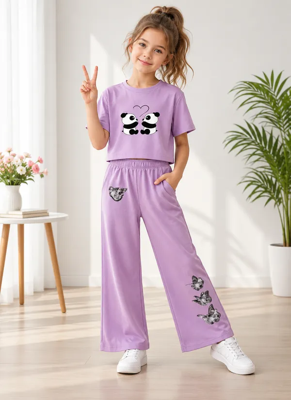 Lavender_Cotton_Relaxed_Graphic_Print_Co_Ord_Set_For_Girls