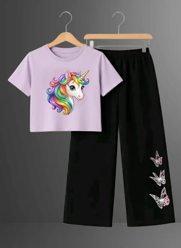 Pink_Printed_T-Shirt_And_Black_Pants_Set_For_Girls