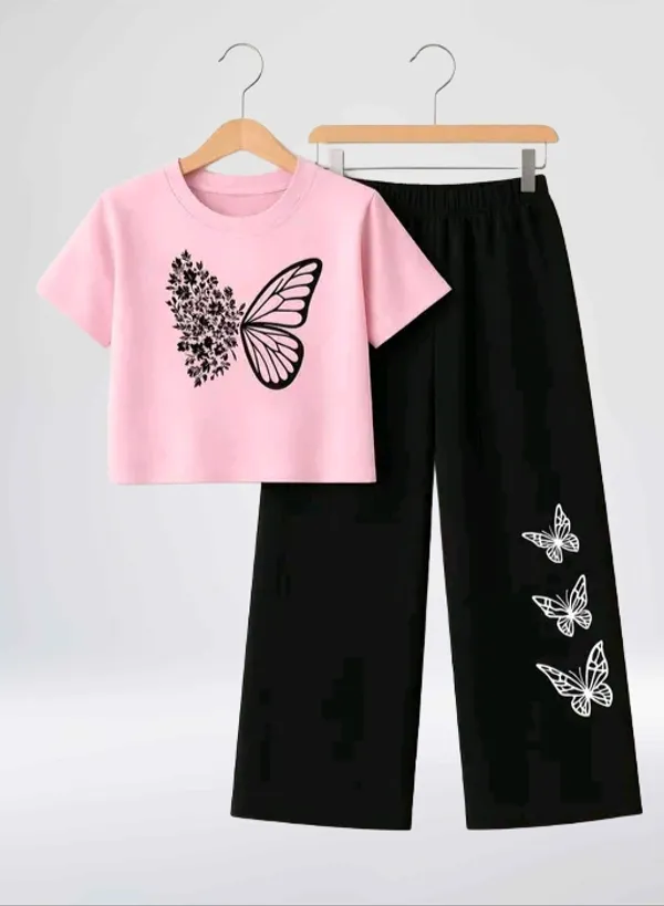 Pink_Short_Sleeve_Butterfly_Print_Set_for_Girls