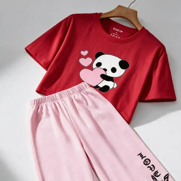 Red_Cotton_Relaxed_Graphic_Crop_Top_And_Pink_Wide-Leg_Pants_Co-Ord_Set_For_Girls