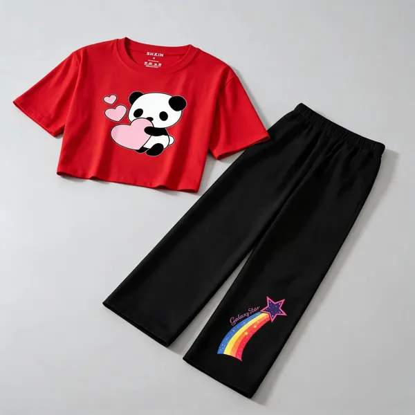 Red_Cotton_Relaxed_Printed_Crop_Top_And_Straight_Pants_Co_Ord_Set_For_Girls