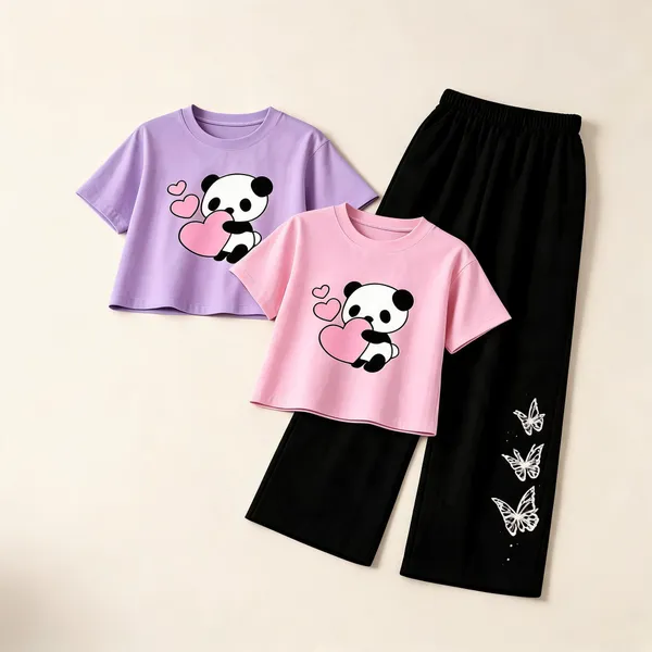 Pink_Cotton_Relaxed_Fit_Printed_T-Shirt_And_Black_Pants_Co_Ord_Set_For_Girls