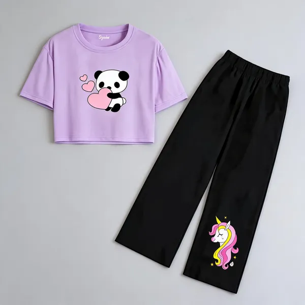 Lavender_Cotton_Relaxed_Crop_Top_And_Flared_Pants_Co_Ord_Set_For_Girls
