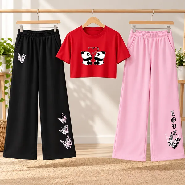 Red_Cotton_Relaxed_Panda_Print_Crop_Top_And_Wide-Leg_Pants_Co-Ord_Set_For_Girls