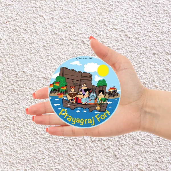 Kumbh_Mela_Prayagraj_Fort_Fridge_Magnet_3_Inch_Default_Title