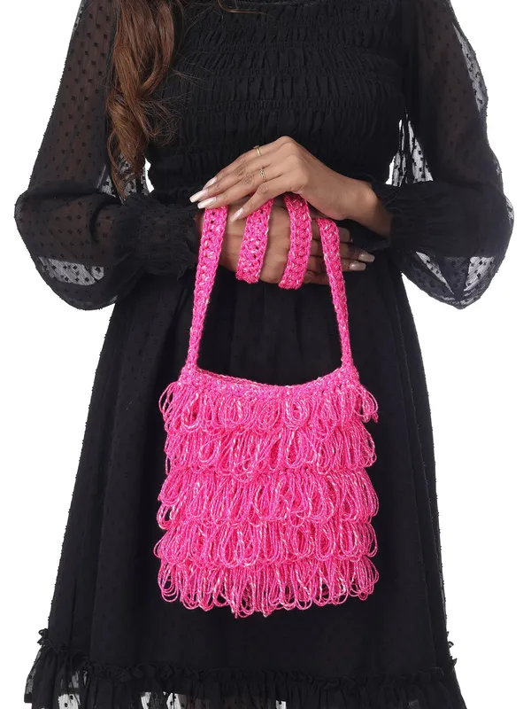 Glossy_Pink_Frilled_Crochet_Satchel_Default_Title