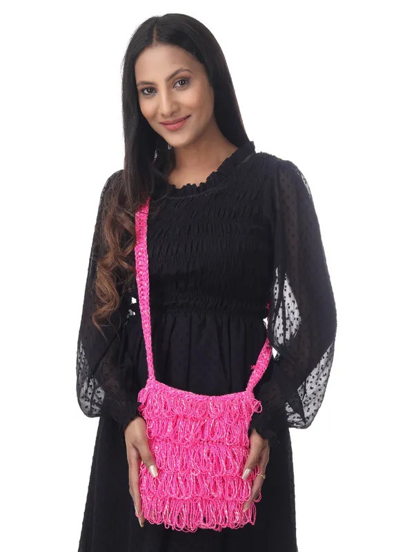 Glossy_Pink_Frilled_Crochet_Satchel_Default_Title