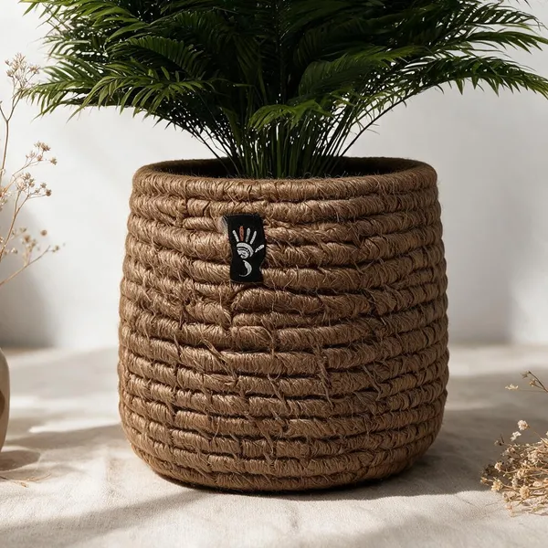 Jute_Handcrafted_Brown_Plant_Holder