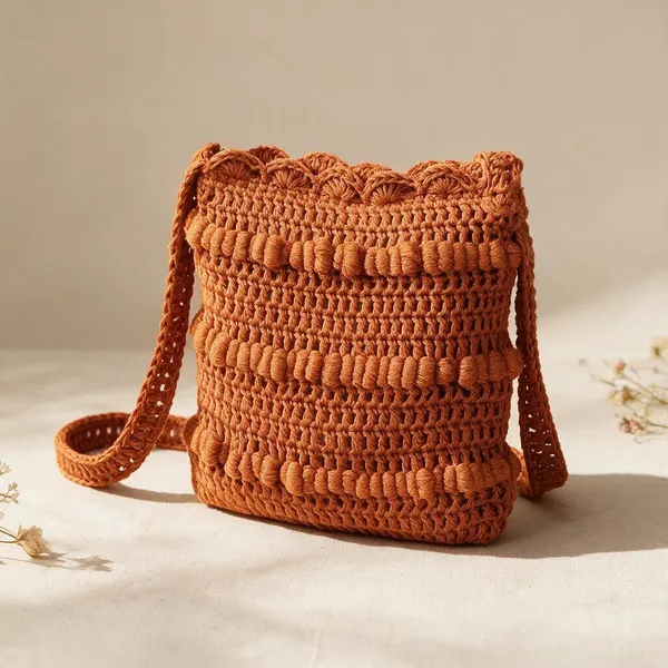 Bronze_Crochet_Crossbody_Bag_For_Women