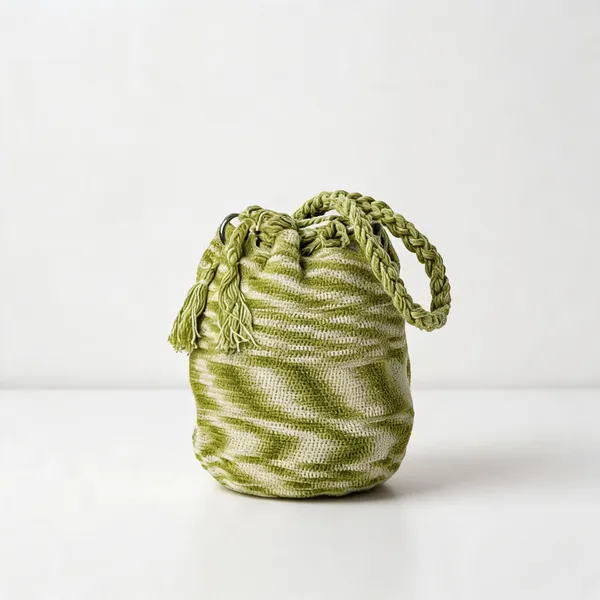 Olive_Crochet_Tassel_Drawstring_Potli_Bag_For_Women