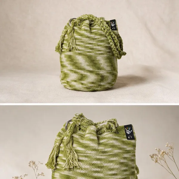 Olive_Crochet_Tassel_Drawstring_Potli_Bag_For_Women