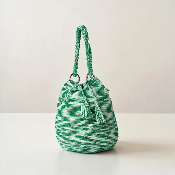 Green_Handcrafted_Tassel_Drawstring_Potli_Bag_For_Women
