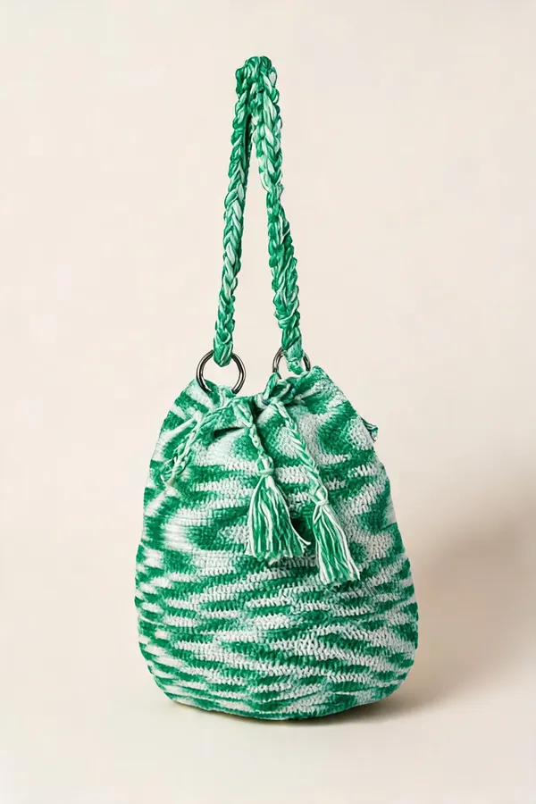 Green_Handcrafted_Tassel_Drawstring_Potli_Bag_For_Women